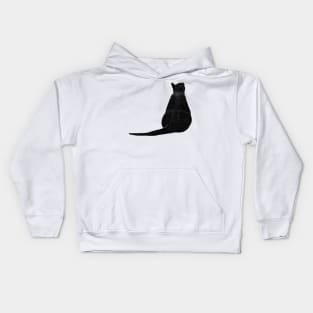 black cat looking out the window Kids Hoodie